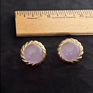 14k gold & purple jade Hong Kong EA Earrings